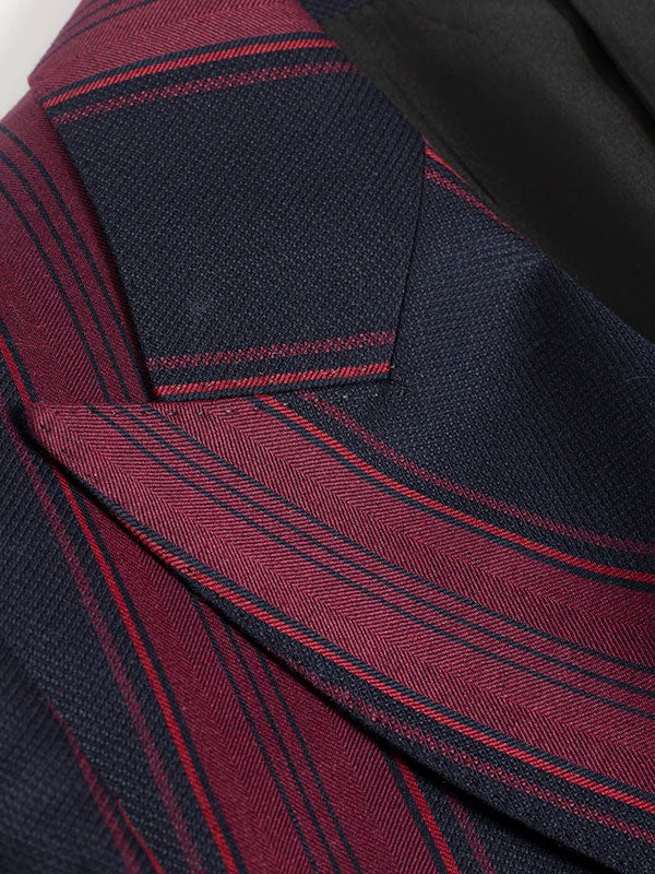 Striped Color Block Blazer