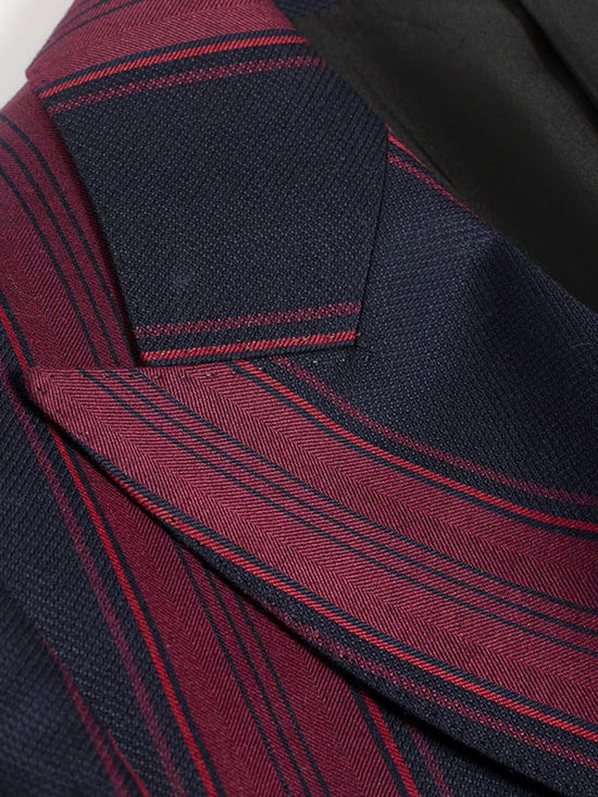 Striped Color Block Blazer