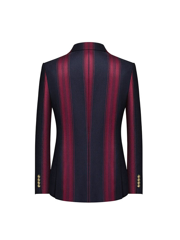 Striped Color Block Blazer