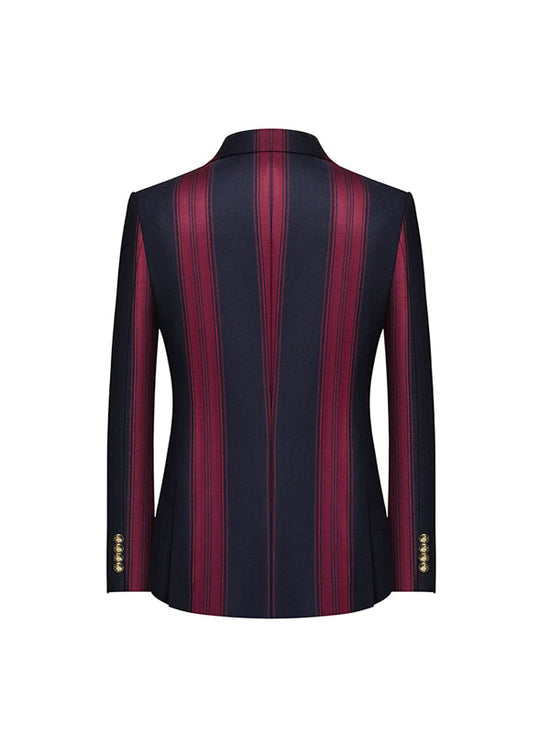 Striped Color Block Blazer