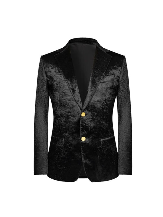 Simple Black Cotton Blazer