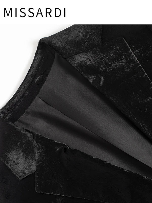 Simple Black Cotton Blazer