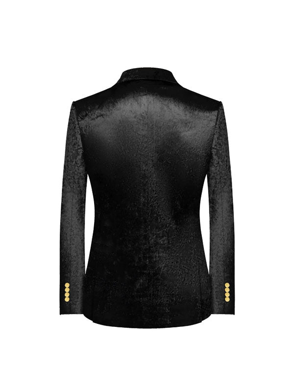 Simple Black Cotton Blazer