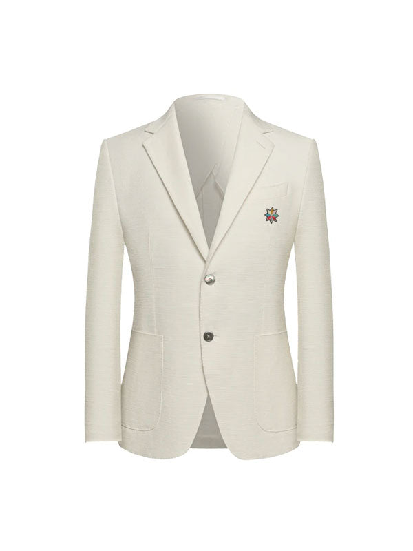 Embroidered Linen Blazer