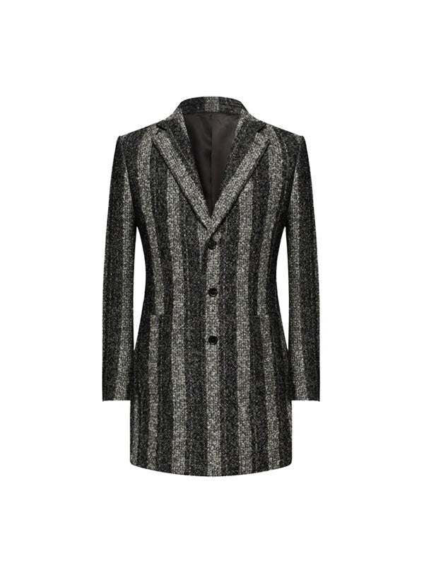Notch Lapel Striped Coat