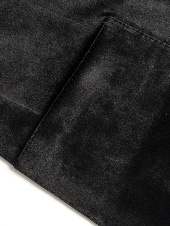 Black Embroidered Velvet Blazer