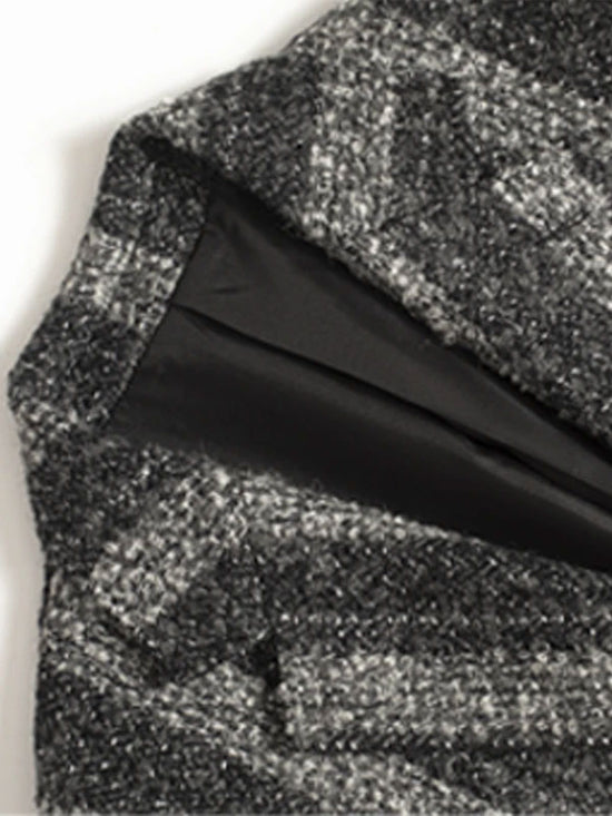 Notch Lapel Striped Coat