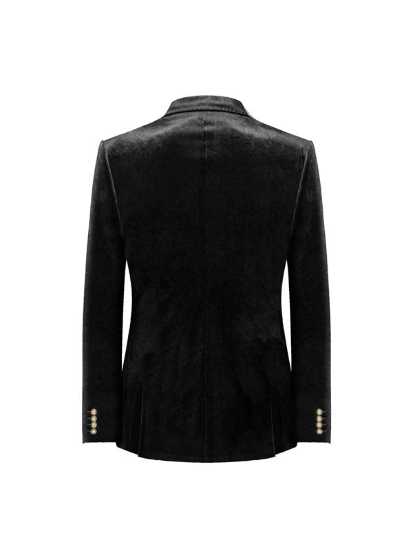 Double Breasted Velvet Blazer