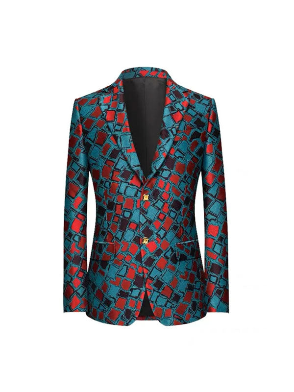 Geometric Color Block Blazer