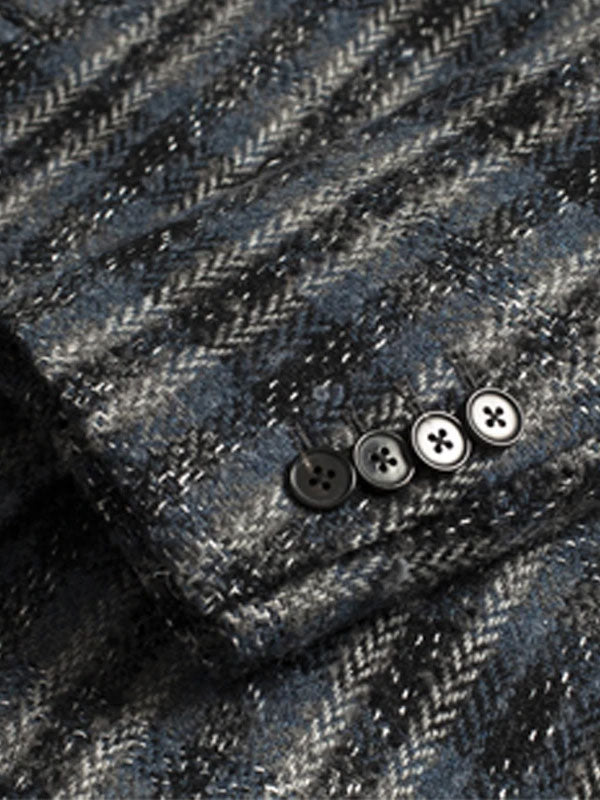 Notch Lapel Checkered Coat