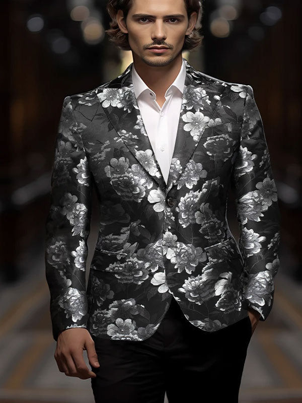 Floral Print Cotton Blazer