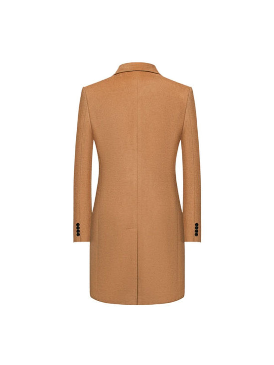 Camel Lapel Solid Coat