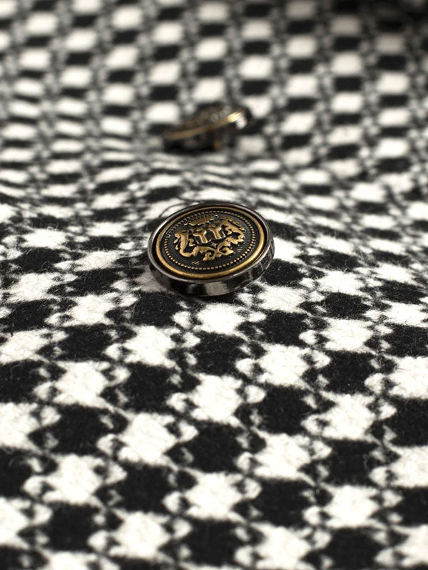 Double Breasted Houndstooth Coat