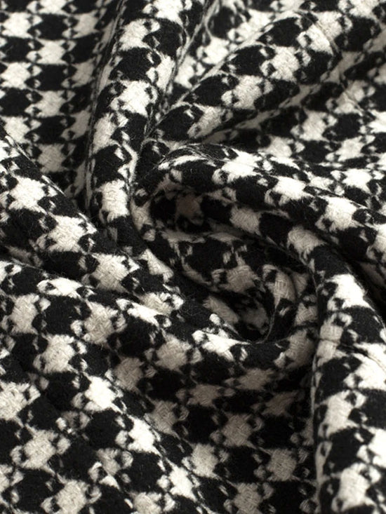 Double Breasted Houndstooth Coat
