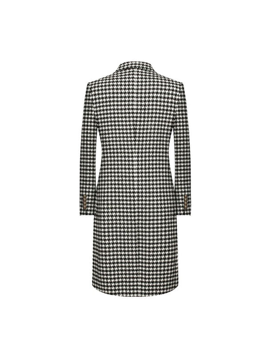Double Breasted Houndstooth Coat
