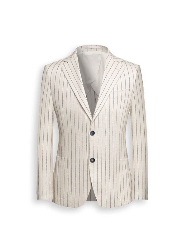 Simple Striped Linen Blazer