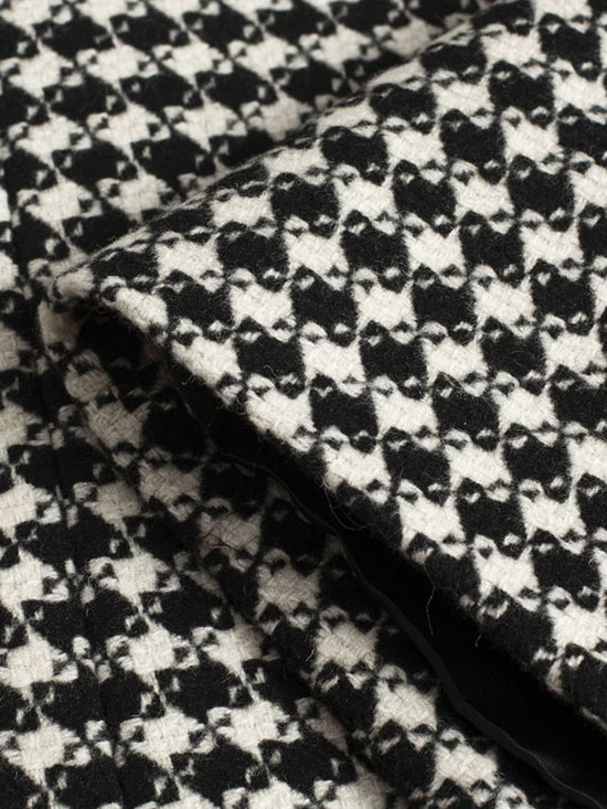 Single Breasted Houndstooth Coat