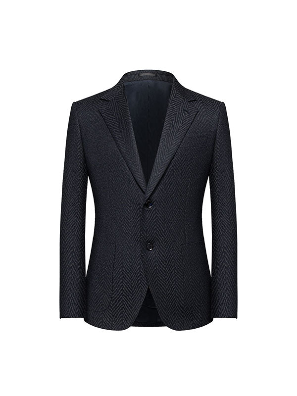 Wave Striped Wool Blazer