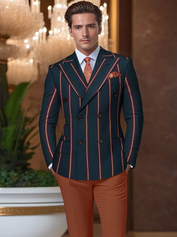 Blazer a righe doppiopetto